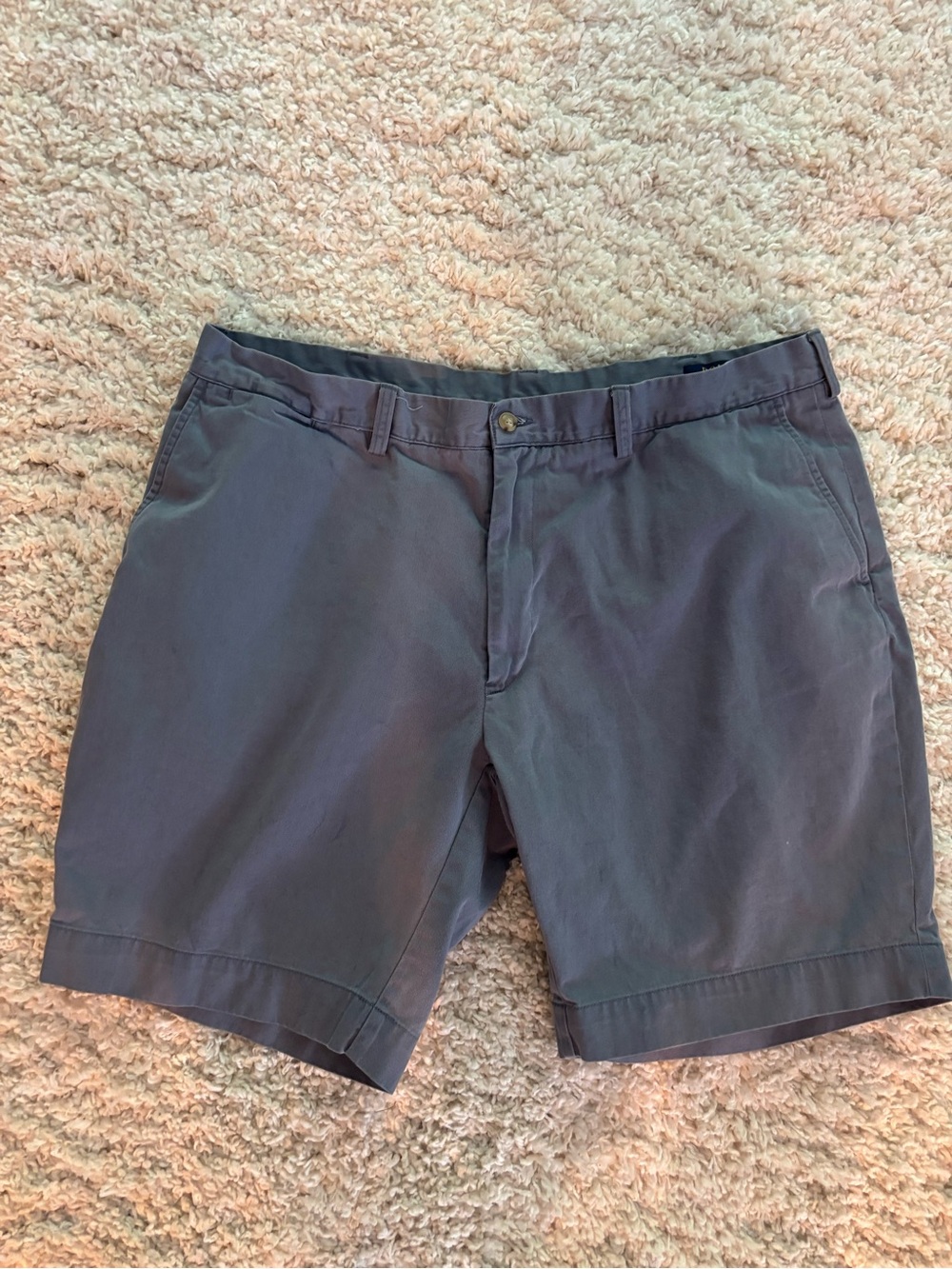 Ralph Lauren Men's Classic Flat-Front Gray Chino Shorts Size 40